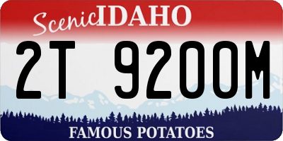 ID license plate 2T9200M
