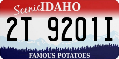 ID license plate 2T9201I
