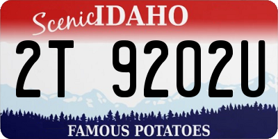 ID license plate 2T9202U