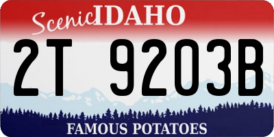 ID license plate 2T9203B
