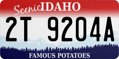 ID license plate 2T9204A
