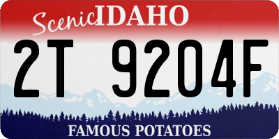 ID license plate 2T9204F