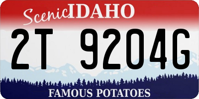 ID license plate 2T9204G