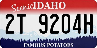 ID license plate 2T9204H