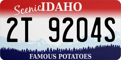 ID license plate 2T9204S