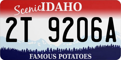 ID license plate 2T9206A