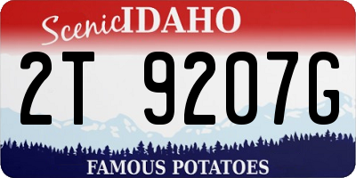 ID license plate 2T9207G