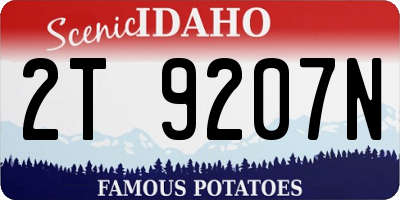 ID license plate 2T9207N