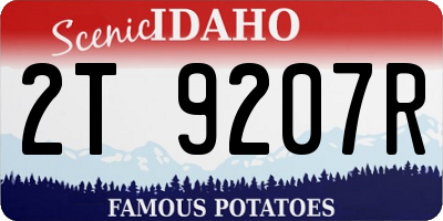 ID license plate 2T9207R