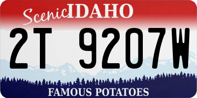 ID license plate 2T9207W