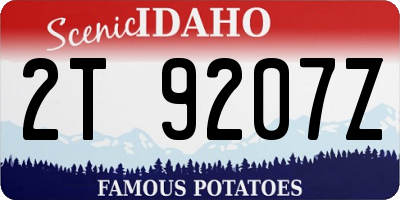 ID license plate 2T9207Z