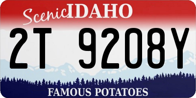 ID license plate 2T9208Y