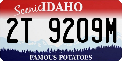 ID license plate 2T9209M