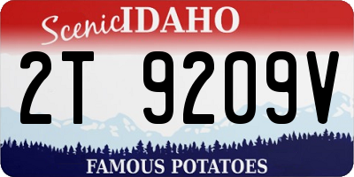 ID license plate 2T9209V