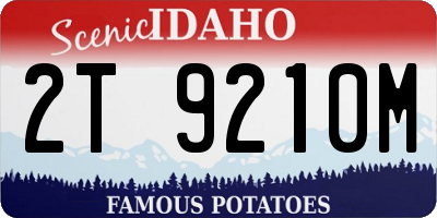 ID license plate 2T9210M