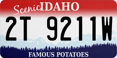 ID license plate 2T9211W