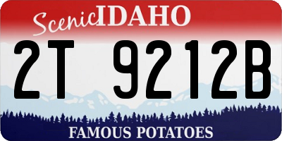 ID license plate 2T9212B