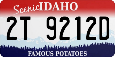 ID license plate 2T9212D
