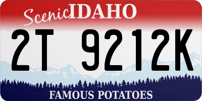 ID license plate 2T9212K