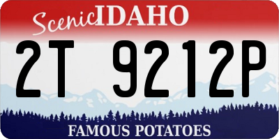 ID license plate 2T9212P