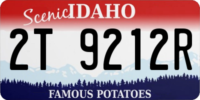 ID license plate 2T9212R