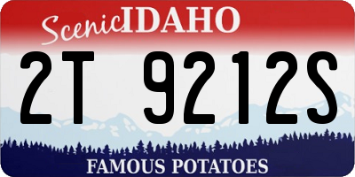 ID license plate 2T9212S
