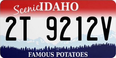 ID license plate 2T9212V
