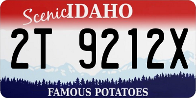 ID license plate 2T9212X