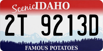 ID license plate 2T9213D