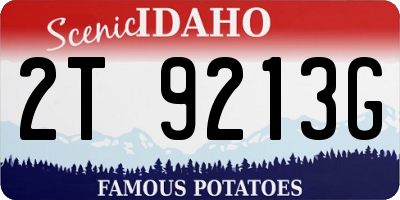 ID license plate 2T9213G