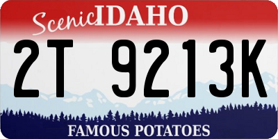ID license plate 2T9213K