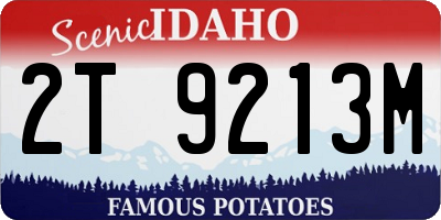 ID license plate 2T9213M