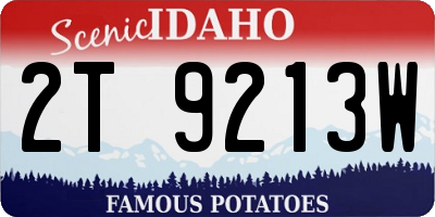 ID license plate 2T9213W