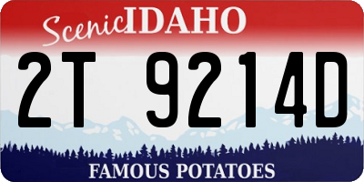 ID license plate 2T9214D