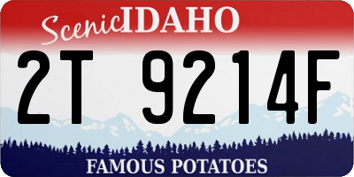 ID license plate 2T9214F