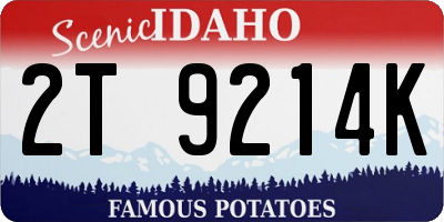 ID license plate 2T9214K