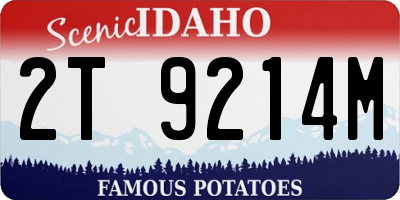 ID license plate 2T9214M