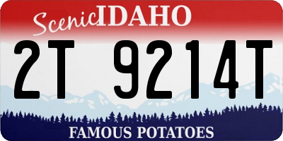 ID license plate 2T9214T