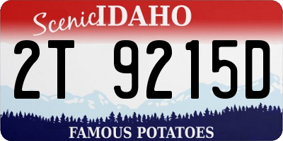 ID license plate 2T9215D