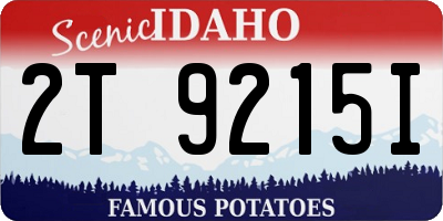 ID license plate 2T9215I