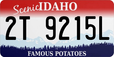 ID license plate 2T9215L