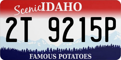 ID license plate 2T9215P