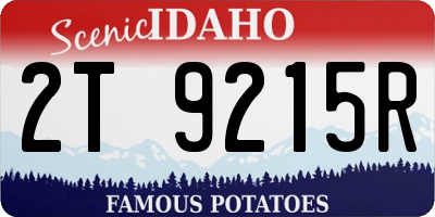 ID license plate 2T9215R