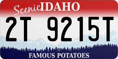 ID license plate 2T9215T