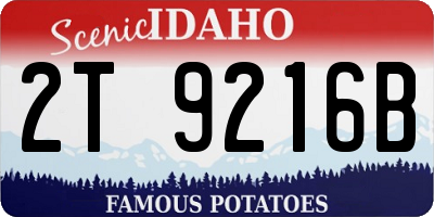 ID license plate 2T9216B