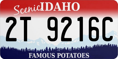 ID license plate 2T9216C