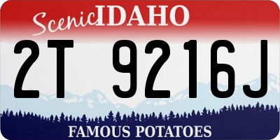 ID license plate 2T9216J