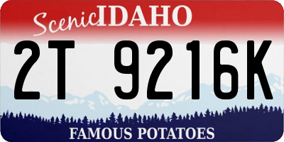 ID license plate 2T9216K