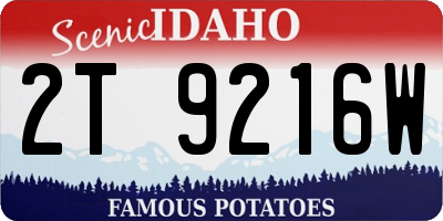 ID license plate 2T9216W
