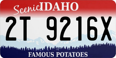 ID license plate 2T9216X